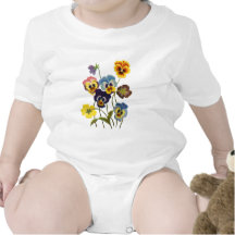 Embroidered Parade of Pansies Shirt