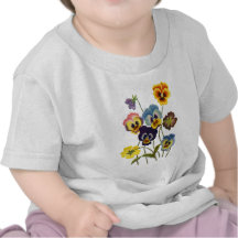 Embroidered Parade of Pansies Tees