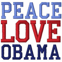 Embroidered Peace Love Obama Polo Shirt