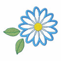 Embroidered Pretty Turquoise Daisy FLower embroidered shirts
