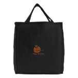 Embroidered Pumpkin & Cat Happy Halloween embroidered bags