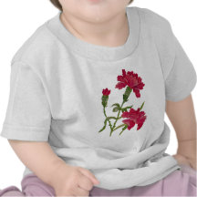 Embroidered Red Carnations Shirts