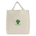 Embroidered Tote with Shamrocks embroidered bags
