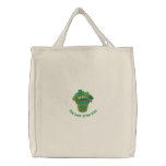 Embroidered Tote with Shamrocks embroidered bags
