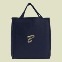 Embroidery Monogram Letter B Initial embroidered bags