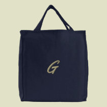 Embroidery Monogram Letter G Initial embroidered bags