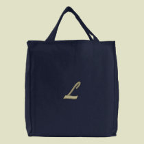 Embroidery Monogram Letter L Initial embroidered bags
