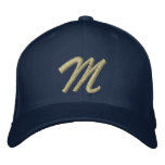 Embroidery Monogram Letter M Initial embroidered hats