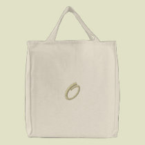Embroidery Monogram Letter O Initial embroidered bags