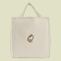 Embroidery Monogram Letter Q Initial embroidered bags