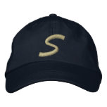 Embroidery Monogram Letter S Initial embroidered hats