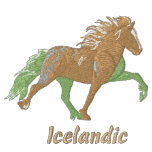Embroidery Shaded  Tan Icelandic embroidered shirts