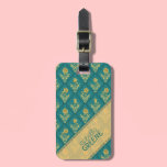 Emerald Damask Rose luggage tag luggage tags
