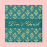 Emerald Damask Rose Magnet magnets