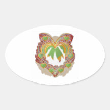 Emerald Green Little Hearts : Wreath Unique Stickers