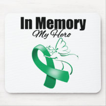 Emerald Green Ribbon In Memory of My Hero Mouse Pad