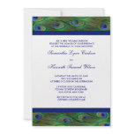 Emerald Green Royal Blue Peacock Feathers Wedding invitations