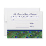 Emerald Green Royal Blue Peacock Feathers Wedding invitations