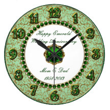 Emerald Wedding Anniversary Clock