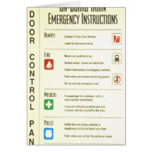 Emergency Instructions Stationary Set Greeting Card