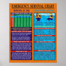 Emergency Survival Chart Posters