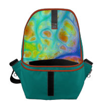 Emerging Galaxies – Teal & Lime Currents Courier Bag