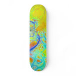 Emerging Galaxies – Teal & Lime Currents skateboards
