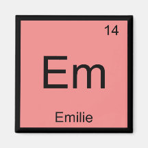 Emilie Name Chemistry Element Periodic Table Fridge Magnet