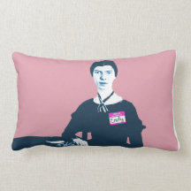 Emily Dickinson Pink n Blue Pillow