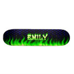 Emily green fire Skatersollie skateboard.