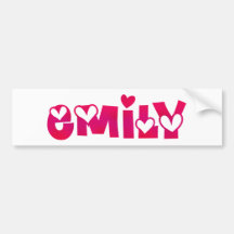 Emily in Hearts Bumper Stickers