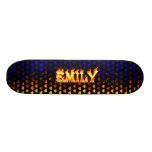 Emily skateboard fire and flames design.