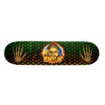 Emily skull real fire and flames skateboard design