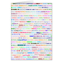 Emily Text Design II Vertical Greeting Card