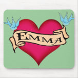 Emma - Custom Heart Tattoo T-shirts & Gifts Mousepads