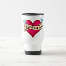 Emma - Custom Heart Tattoo T-shirts & Gifts Coffee Mugs