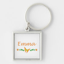 Emma (Orange Butterfly) Keychain