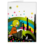 Emo Boy Under Muted Rainbow Card