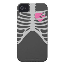 emo broken heart in rib cage vector iphone 4 case-mate case