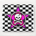Emo Chequerboard Star & Skull mousepads
