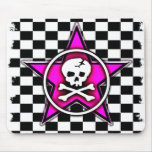 Emo Chequerboard Star & Skull mousepads