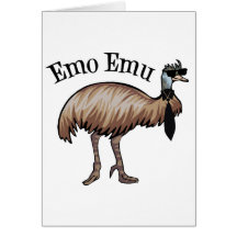 Emo Emu Greeting Card