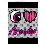 Emo Eye Heart I Love Arcades Greeting Card