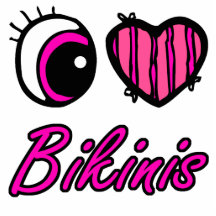 Emo Eye Heart I Love Bikinis Acrylic Cut Outs