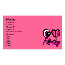 Emo Eye Heart I Love Flirting Business Card