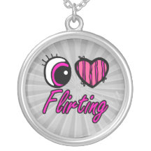 Emo Eye Heart I Love Flirting Pendants