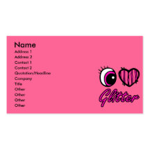 Emo Eye Heart I Love Glitter Business Card Template