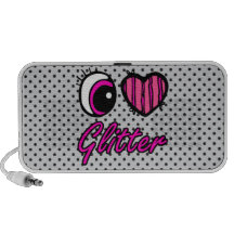 Emo Eye Heart I Love Glitter Laptop Speaker