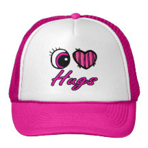 Emo Eye Heart I Love Hugs Hat
