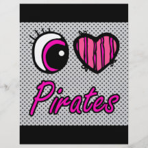 Emo Eye Heart I Love Pirates Personalized Flyer